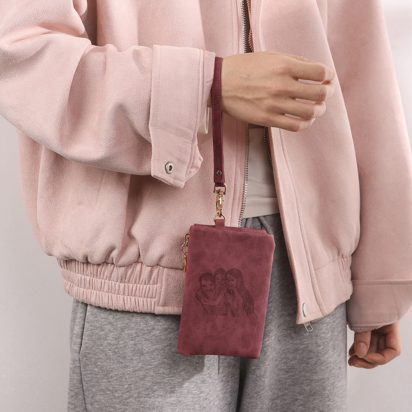 Damen Personalisierter Name & Geburtsblume PU Leder Geldbörse