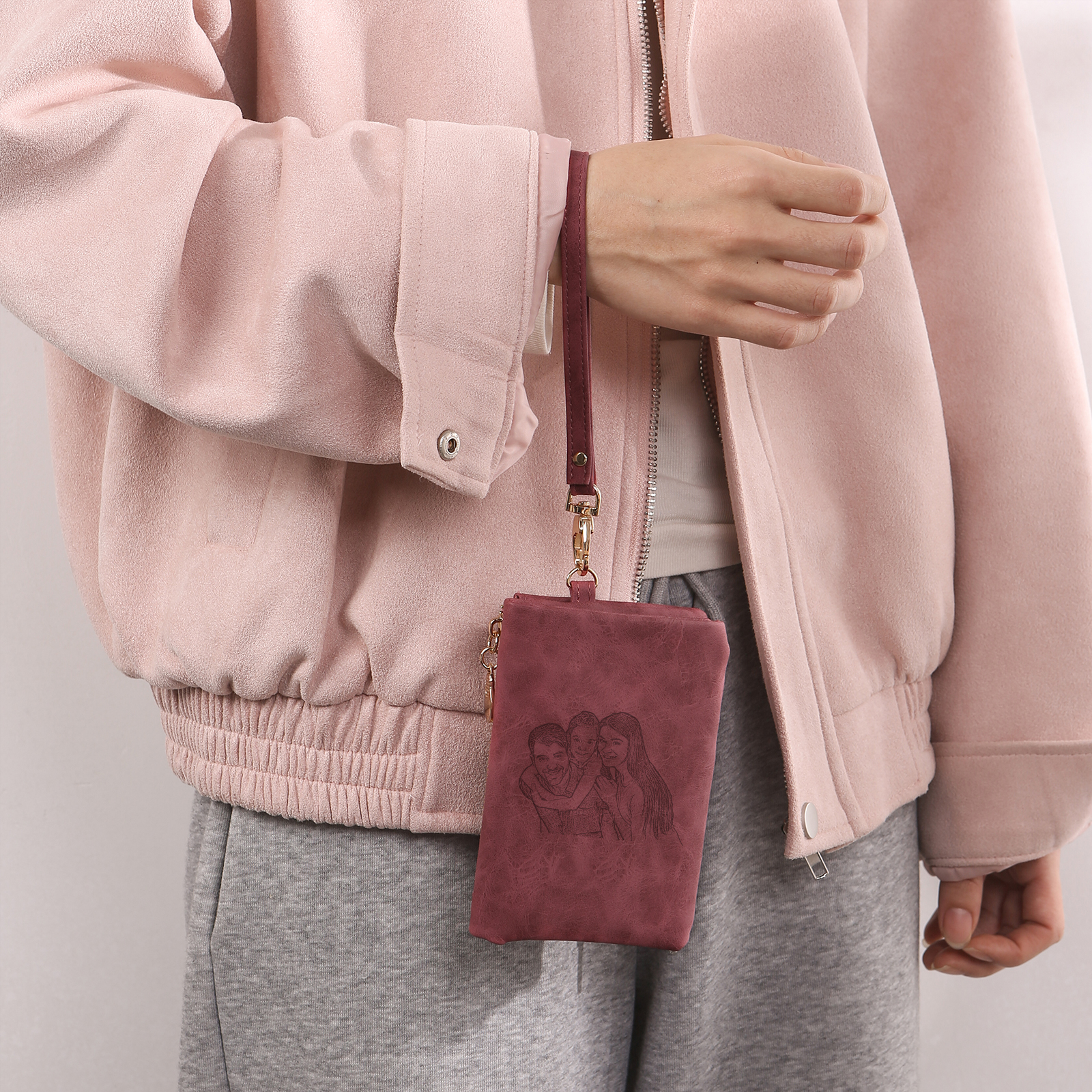 Damen Personalisierter Name & Geburtsblume PU Leder Geldbörse 