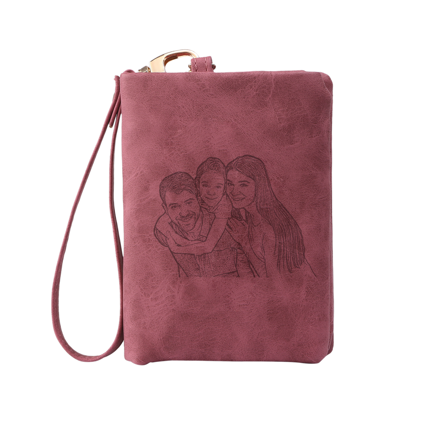 Damen Personalisierter Name & Geburtsblume PU Leder Geldbörse