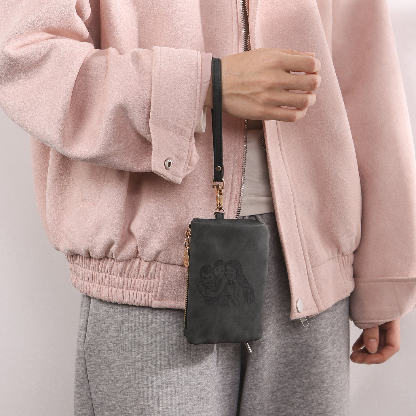 Damen Personalisierter Name & Geburtsblume PU Leder Geldbörse