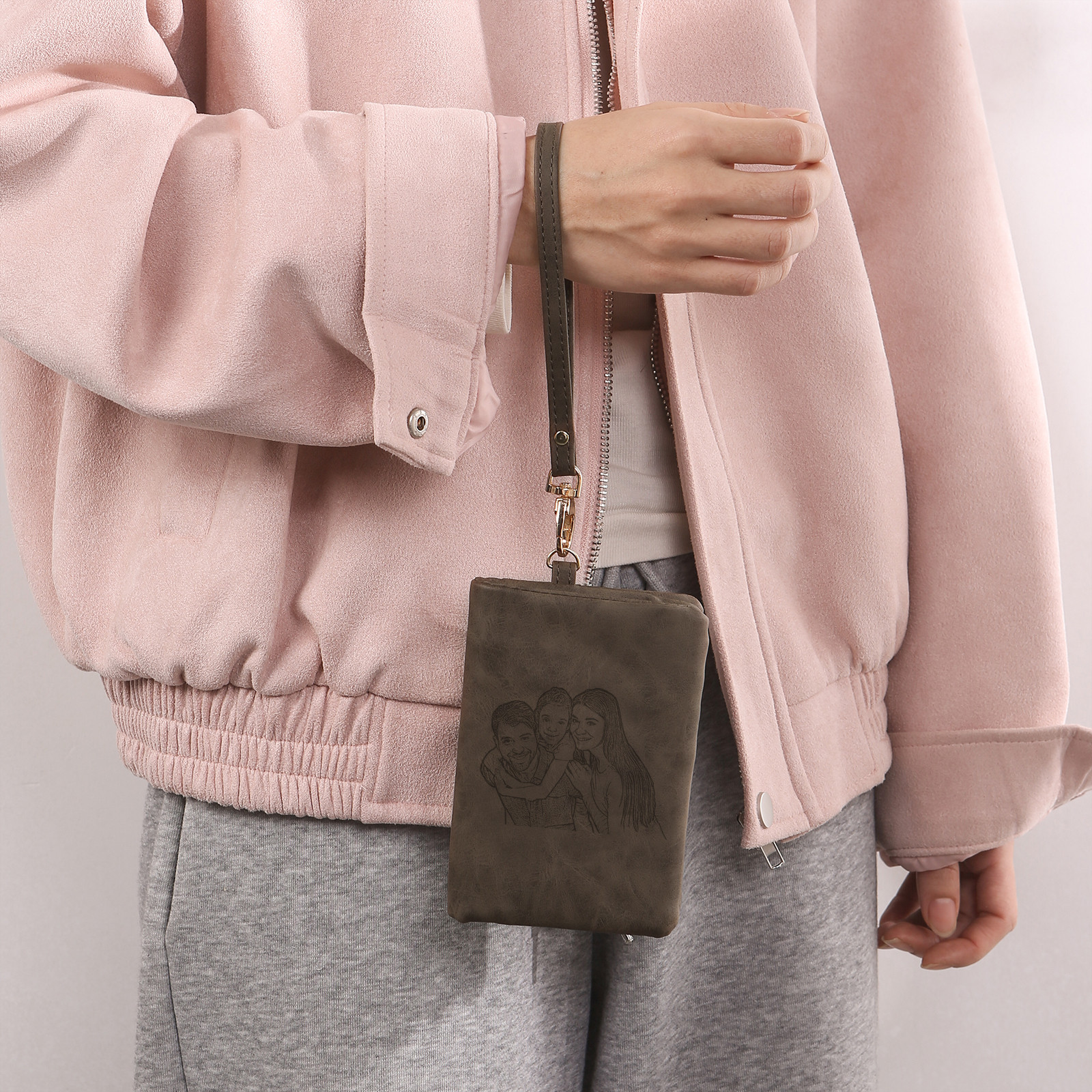 Damen Personalisierter Name & Geburtsblume PU Leder Geldbörse