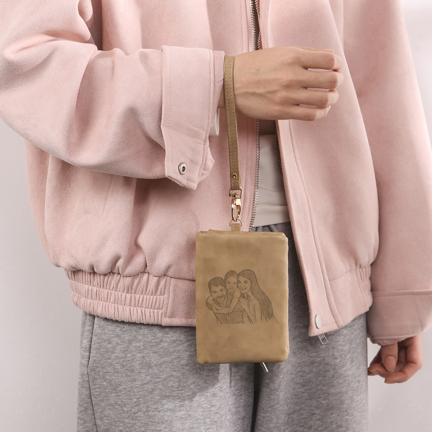 Damen Personalisierter Name & Geburtsblume PU Leder Geldbörse