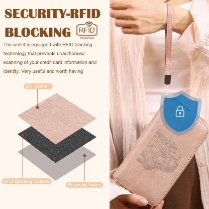 Personalisierte 1 Foto & Text PU-Leder Portemonnaie - Geldbörse für Damen