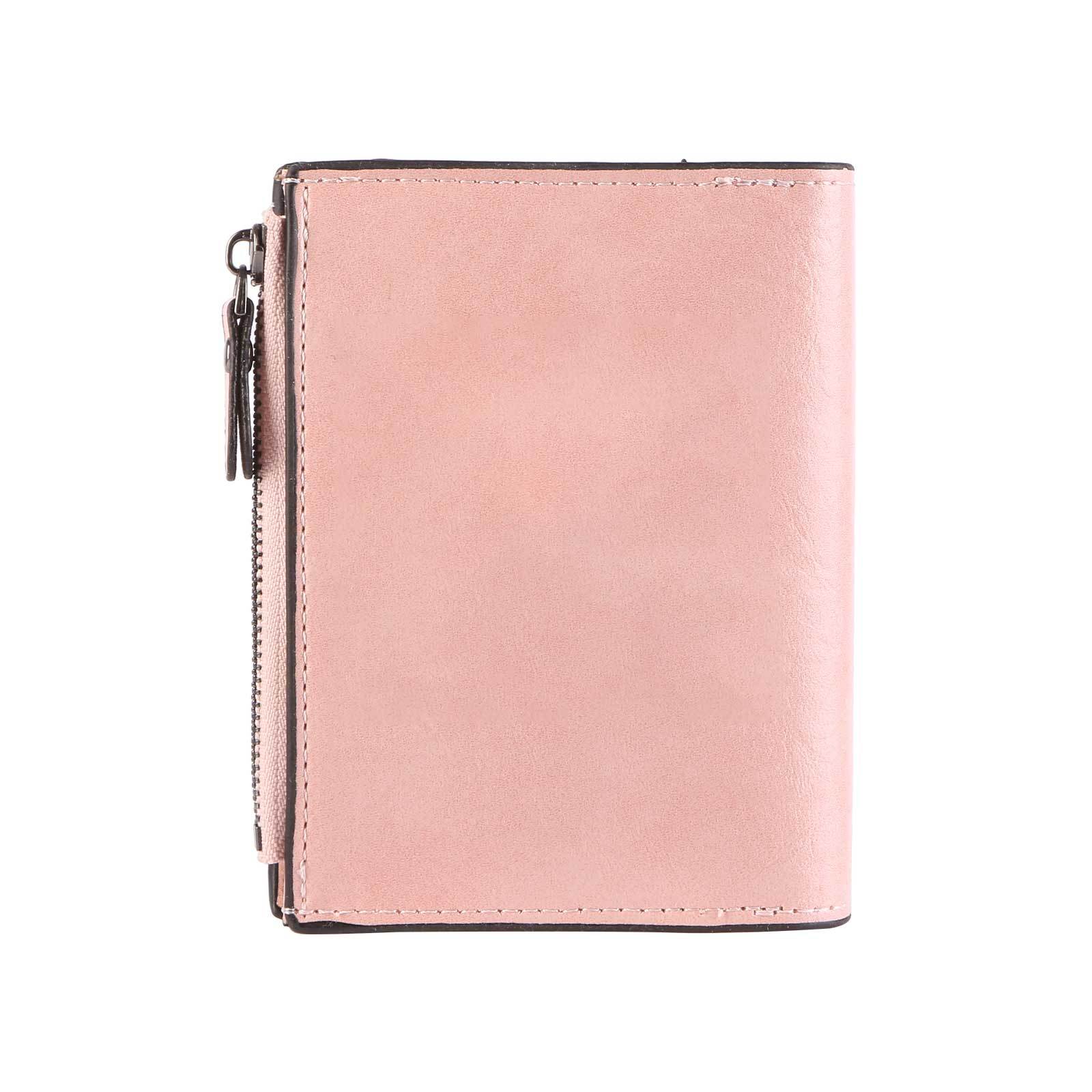 Monogramm-Geldbörse aus PU-Leder mit Name-Blume-Gravur für Damen