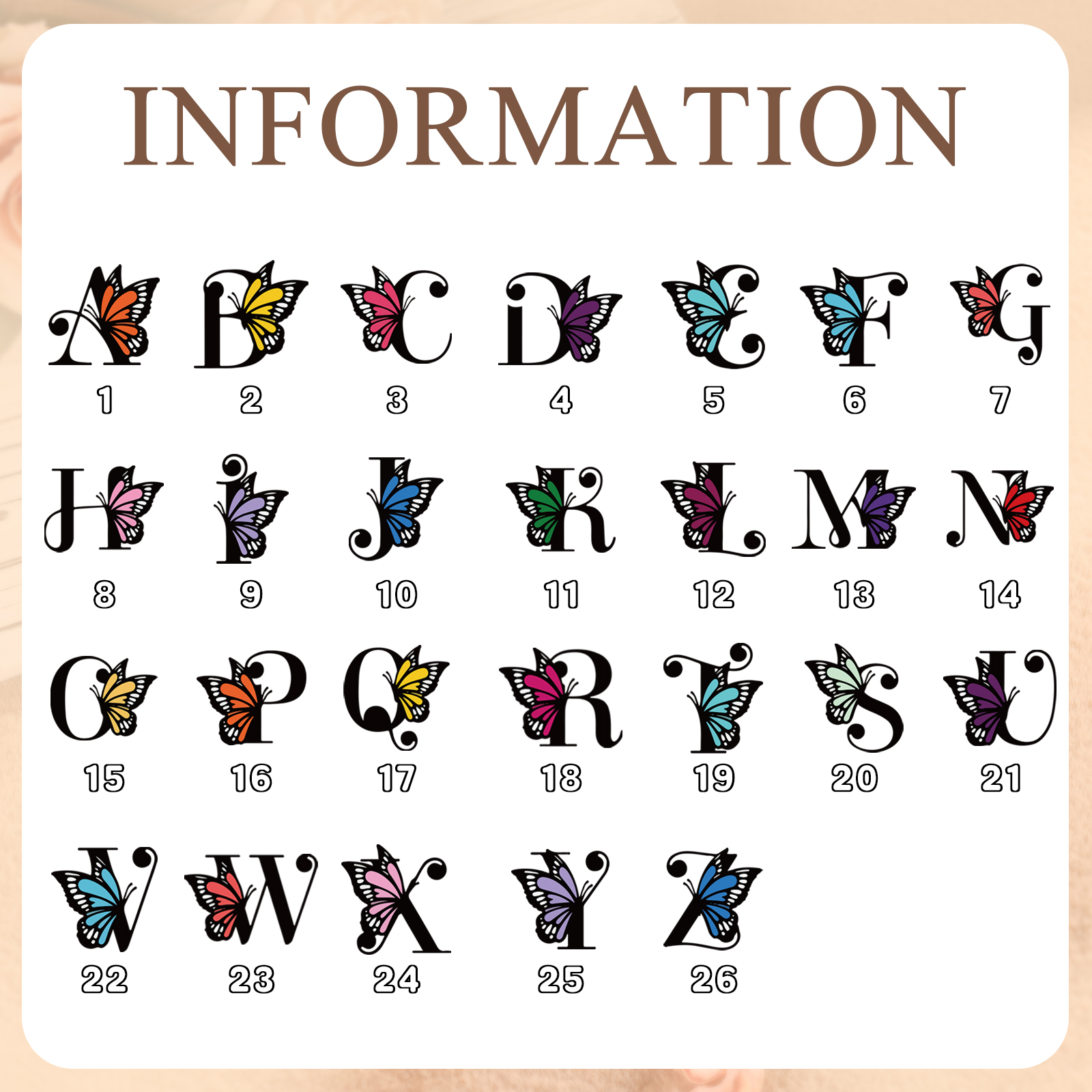 Personalisierte 1 Name & Buchstabe & Schmetterling PU-Leder Portemonnaie - Geldbörse für Mama Mutter