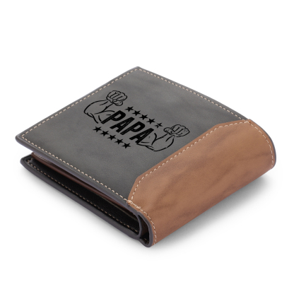 Herren Personalisierts Foto Lede Geldbörse für Papa zum Vatertag
