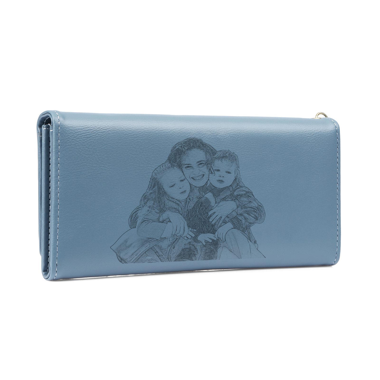 Personalisiertes Foto & 2 Namen & Muster Rosa/Blau/Gelb PU Leder Lange Portemonnaie Geldbörse-Die beste MAMA auf der Welt