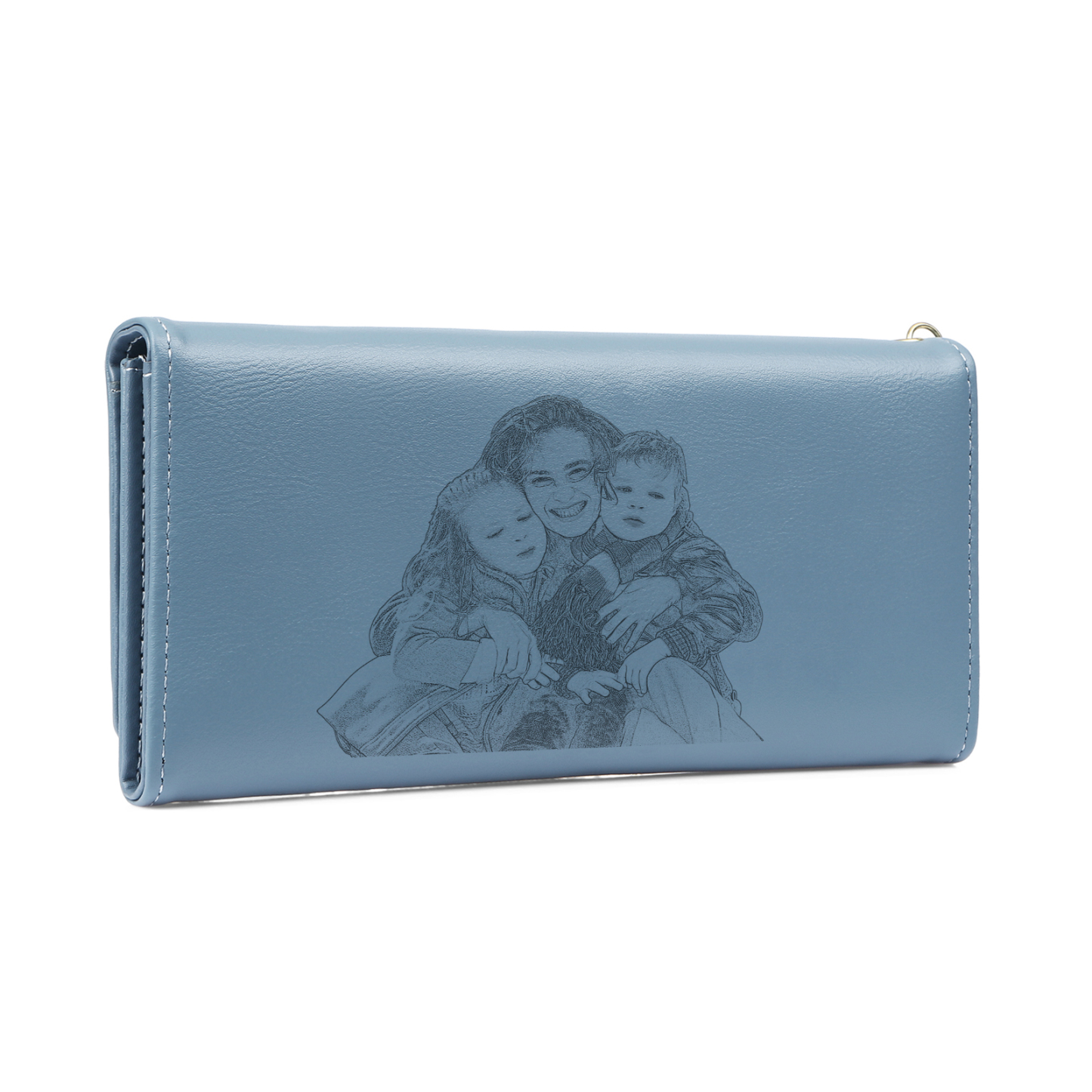 Personalisiertes Foto & 2 Namen & Muster Rosa/Blau/Gelb PU Leder Lange Portemonnaie Geldbörse-Die beste MAMA auf der Welt