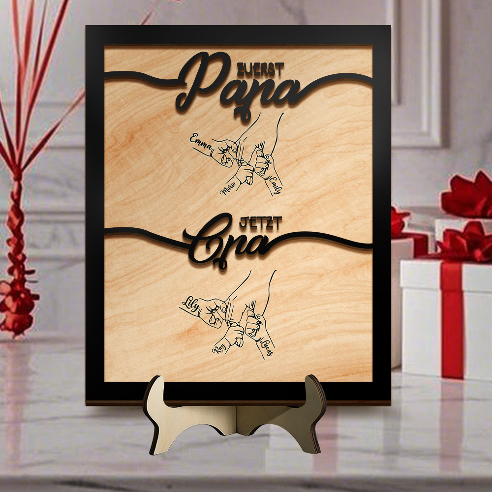 Personalisiertes "Erst Papa, jetzt Opa"-Holzschild – mit Wunschnamen