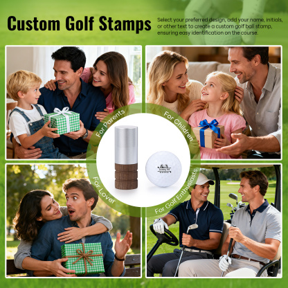 Personalisierter Golfball-Stempel aus Walnussholz Individueller Logostempel