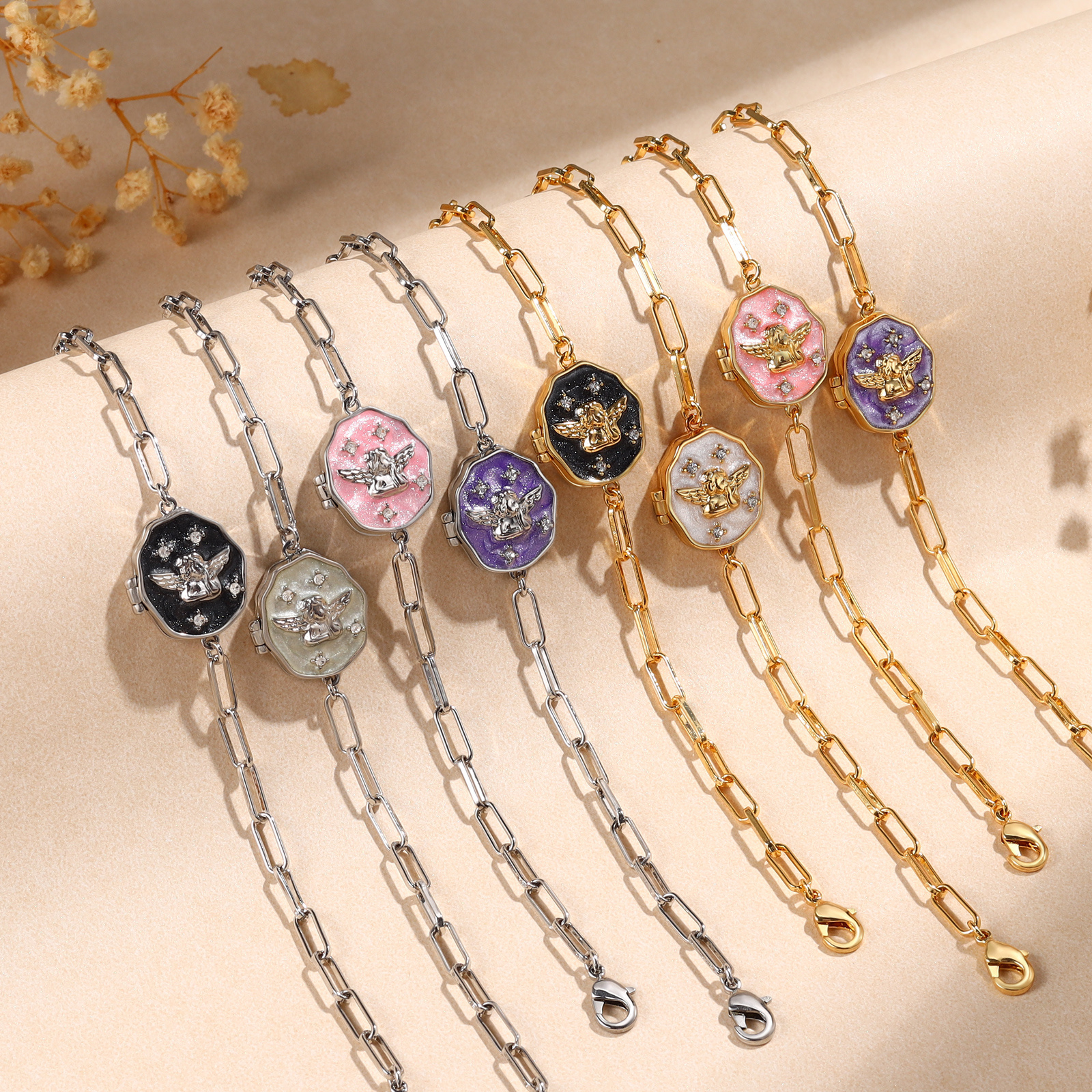 Personalisierbares Schutzengel Foto-Medaillon Armband, Geschenk für Mama