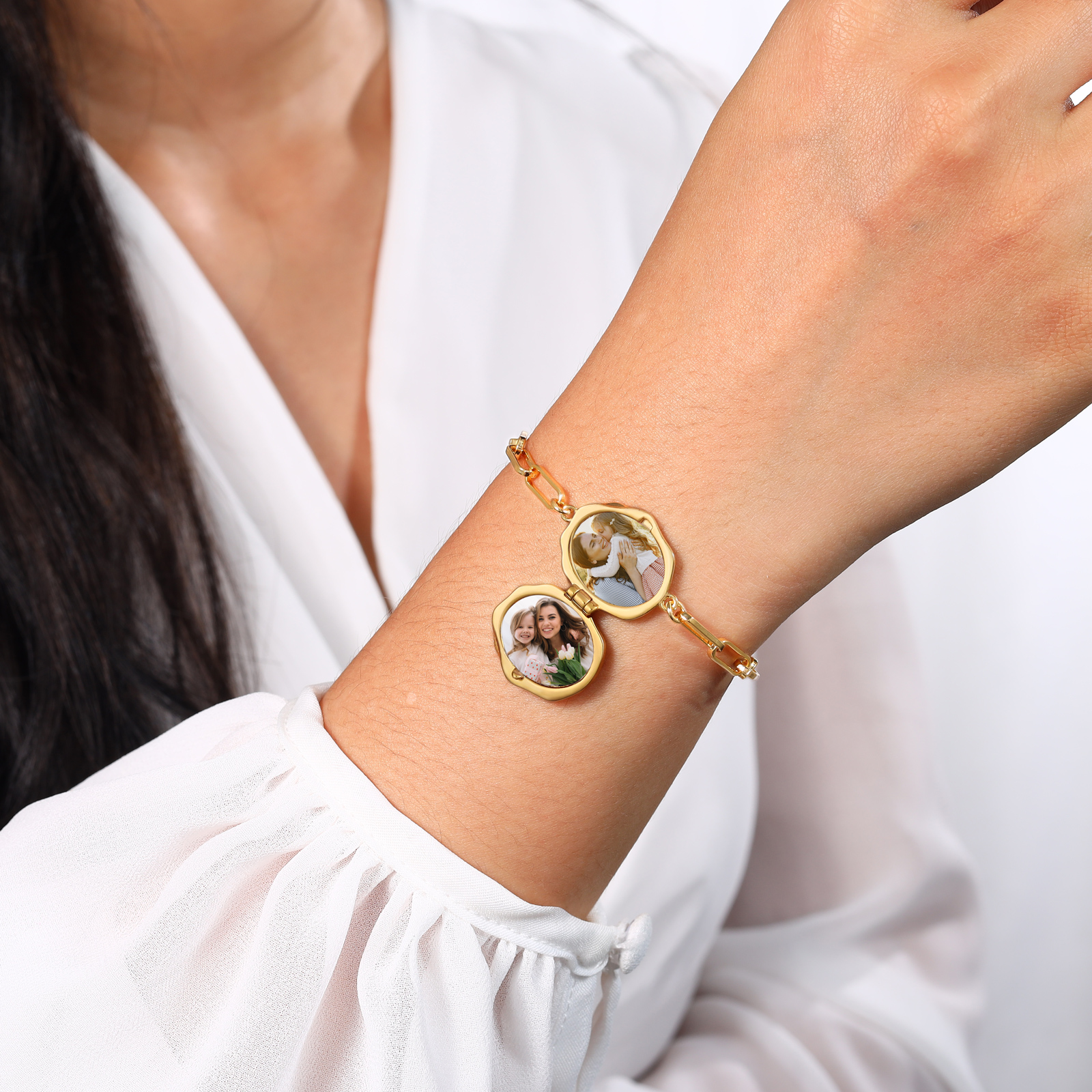 Personalisierbares Schutzengel Foto-Medaillon Armband, Geschenk für Mama