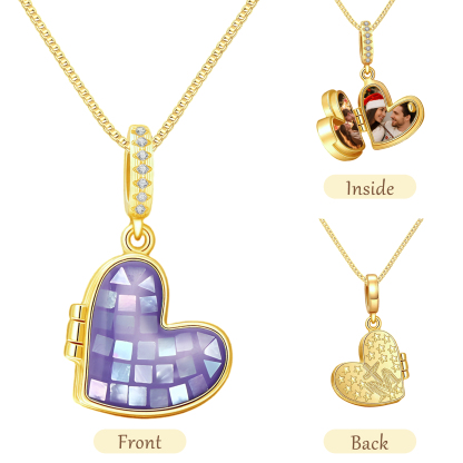 Personalisierte Herz-Medaillon Halskette mit eigenem Foto