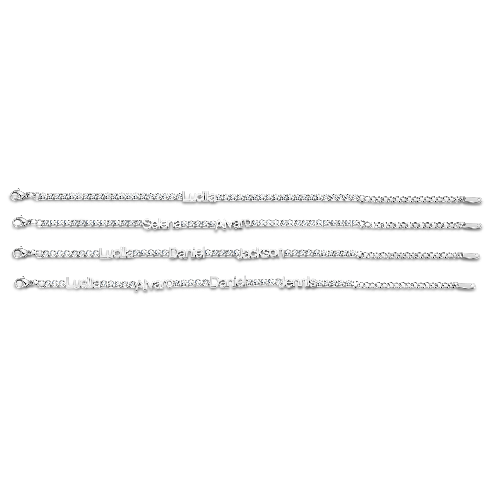 Tennis-Kettenarmband Personalisiertes Familiennamen-Armband