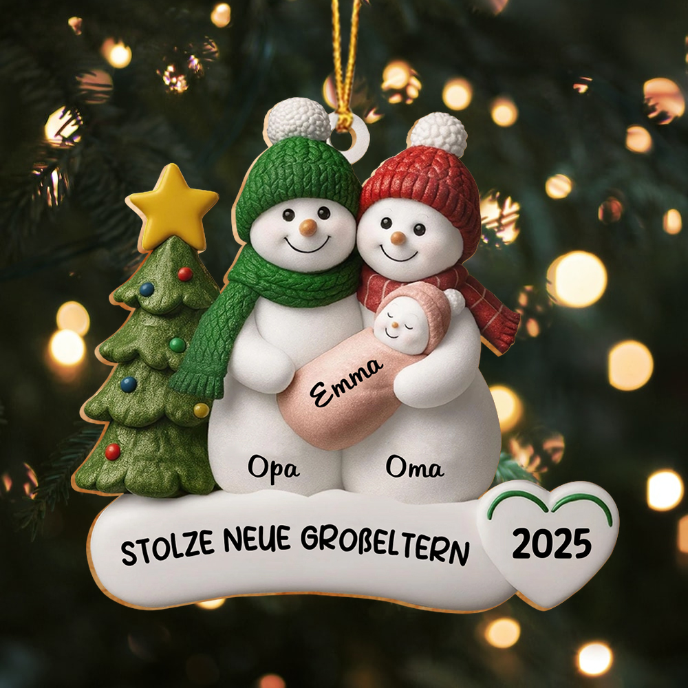 Personalised Family Snowman Ornament 2025