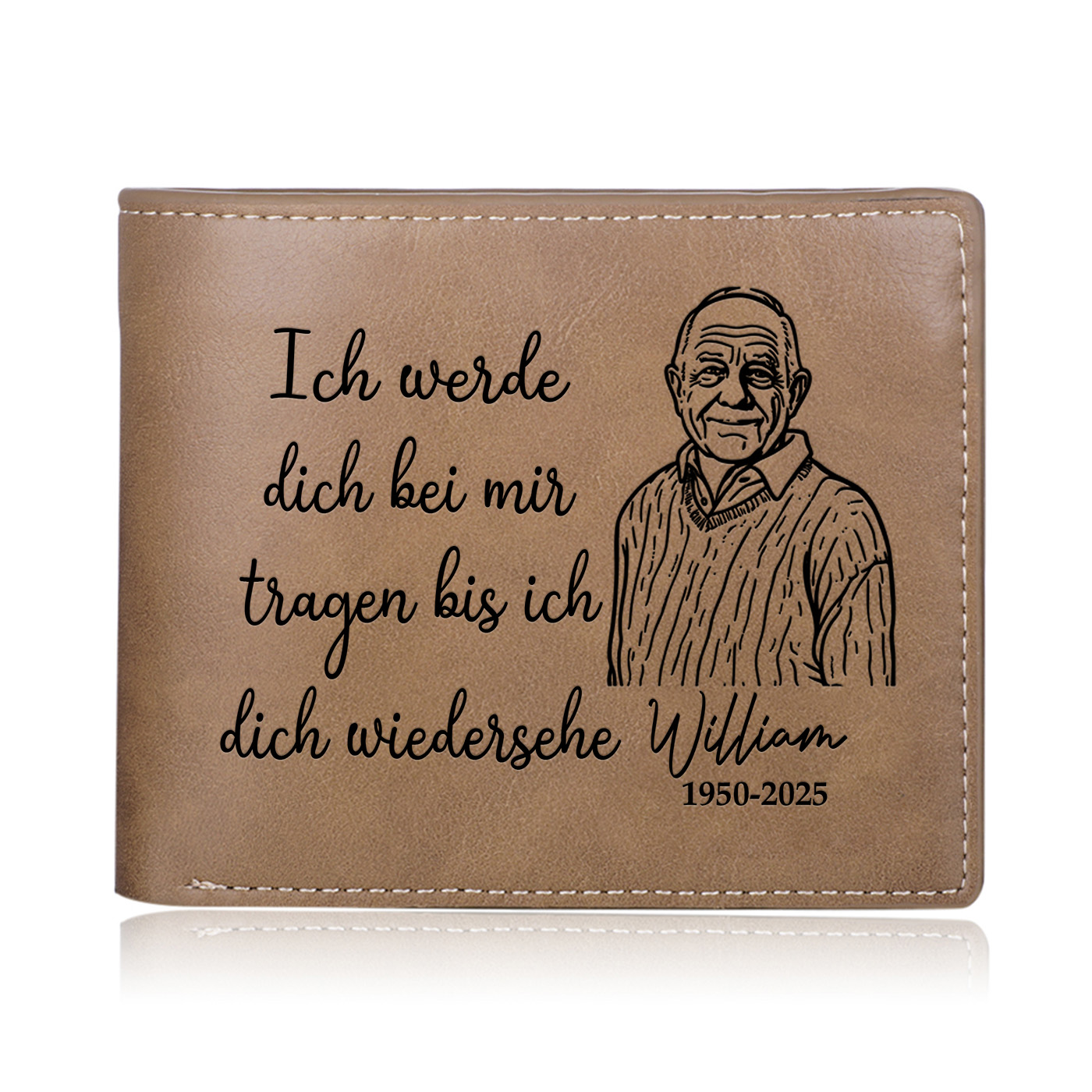 Personalisierte Gedenk-Geldbörse aus PU-Leder