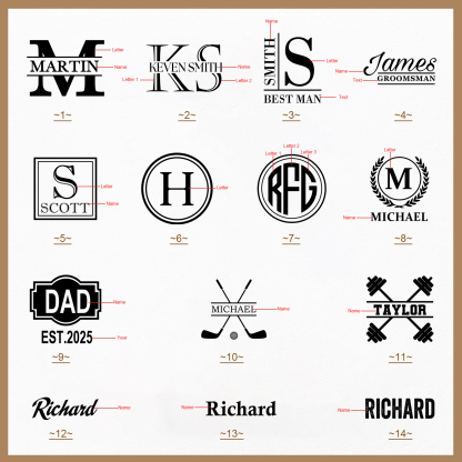 Edelstahlbecher mit individuell monogrammierter Lederhülle