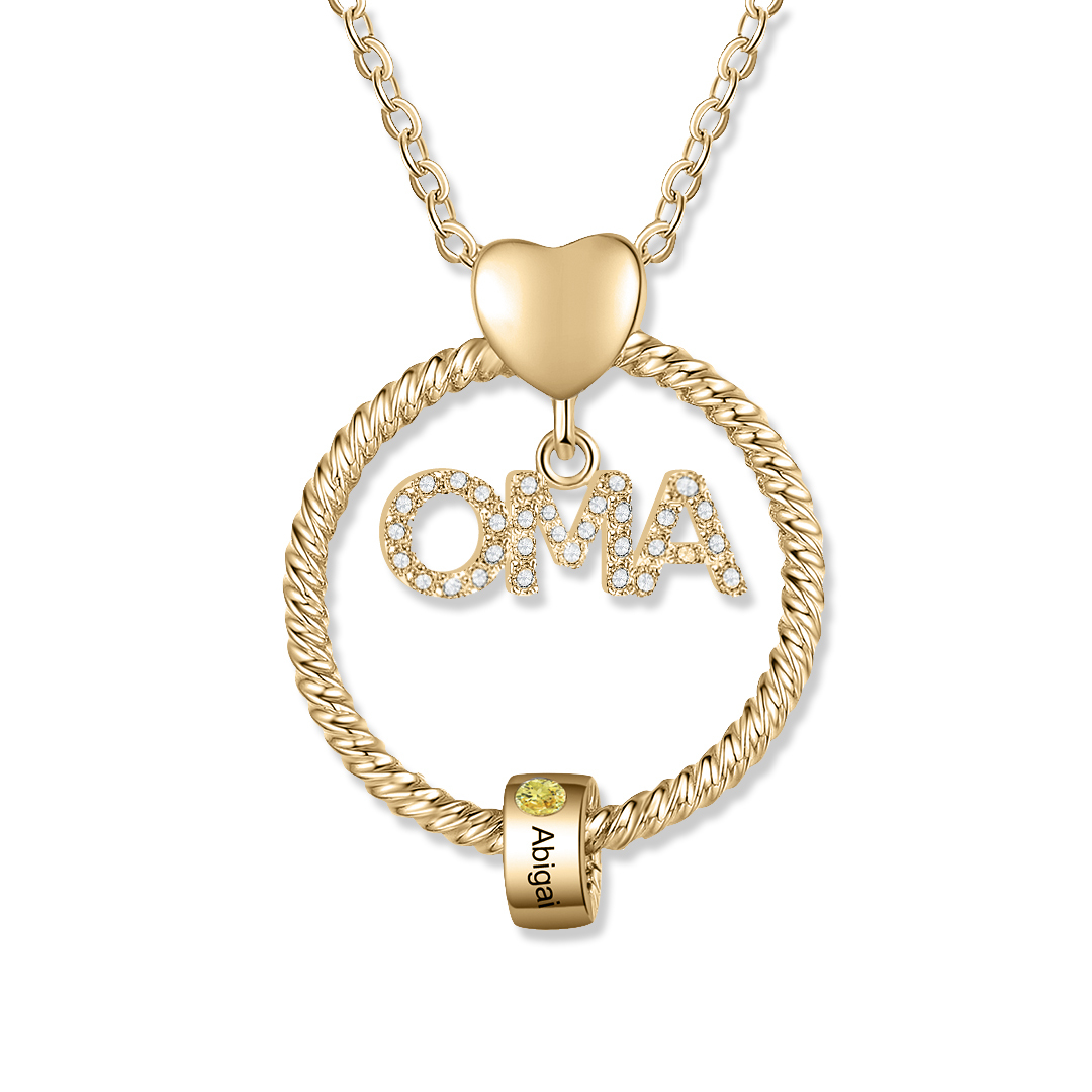 Kettenmachen Personalisierte 3 Namen Gravur "OMA" Halskette mit 3 Geburtssteinen 23.99