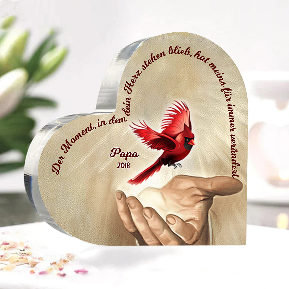 Personalisierter 1 Name & Jahr Rotkehlchen Acryl-Deko-Trauer Schreibtischdekoration