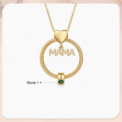 Personalisierte 1-5 Name Gravur MAMA Halskette mit 1-5 Geburtsstein