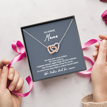 925 Sterling Silber Halskette - An Unsere Mama - Muttertag Geschenk mit Nachrichtenkarte 
