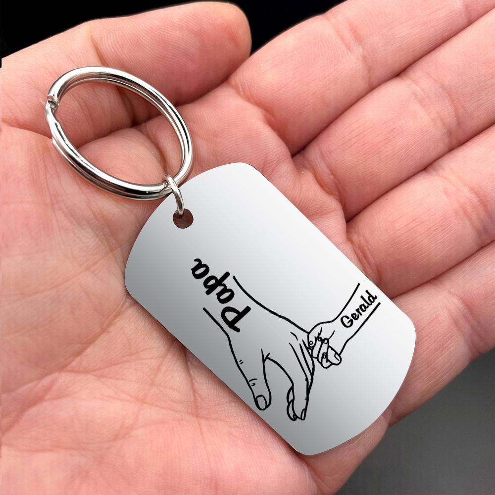 Personalisierbarer 1 Name Papa Hand Schlüsselanhänger-Lieber Papa du hast ja bereits mich-Geschenk für Vater