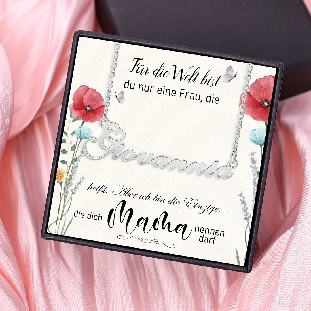 925 Sterling Silber Personalisierte 1 Namen Gravur Halskette-Aber ich bin die Einzige, ale dich Macha nemmen-Geschenk mit Nachrichtenkarte