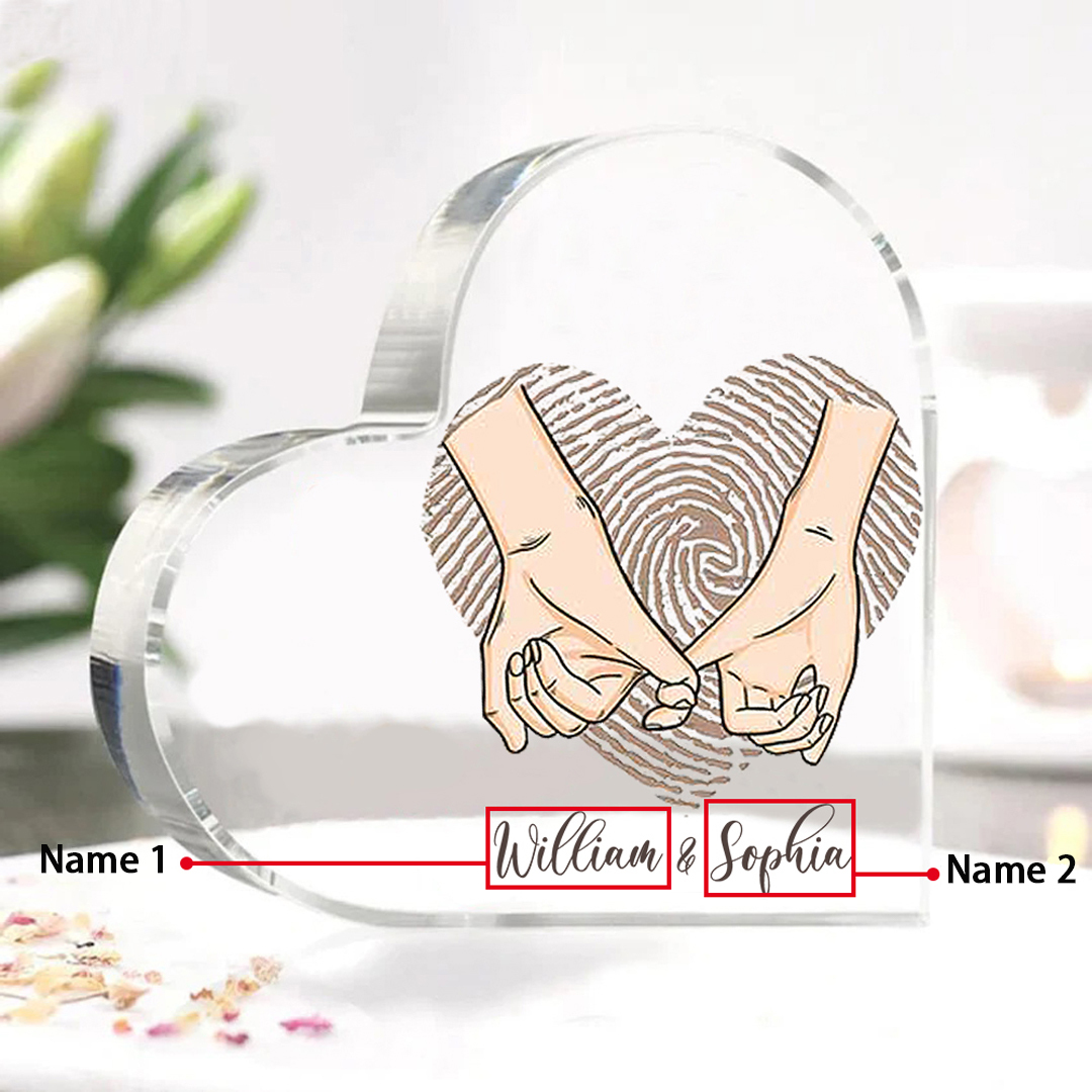 Personalisierte 2 Namen Acryl-Deko Schreibtischdekoration für Paar