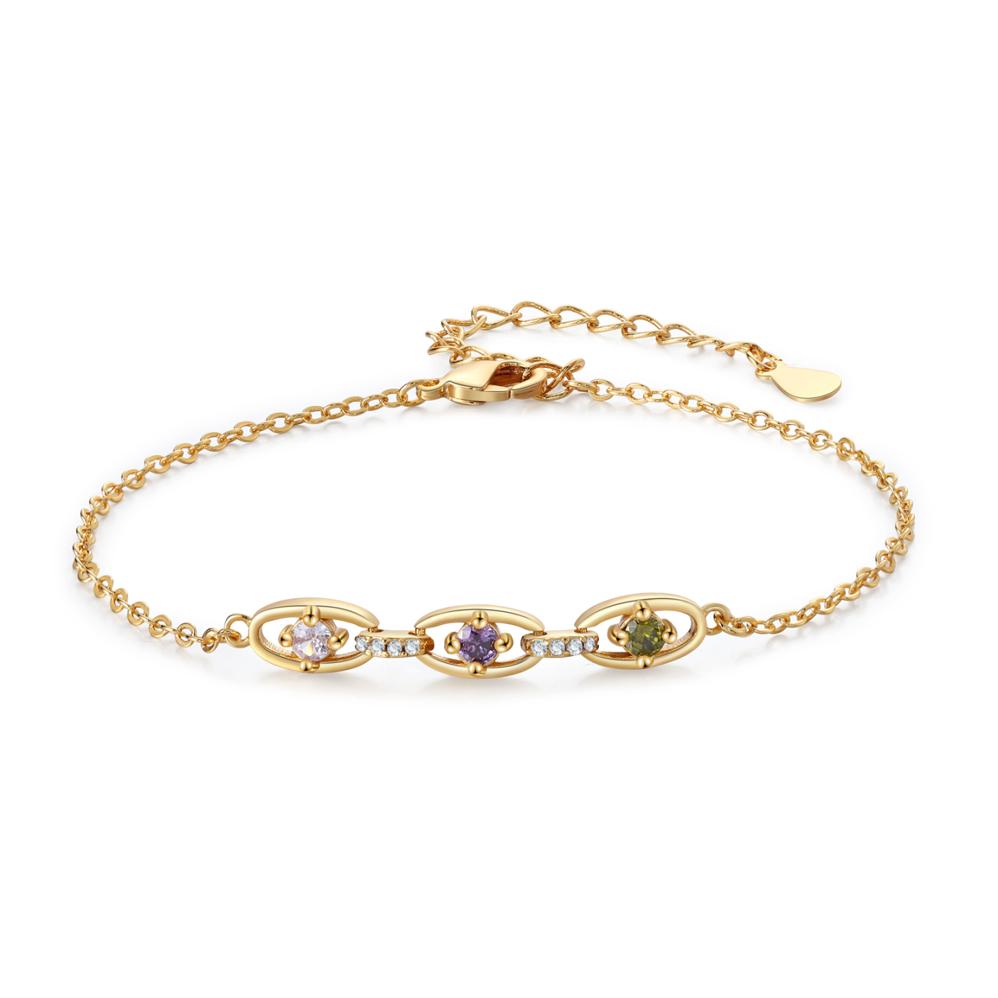 Personalisiertes Goldarmband mit Geburtssteinen – Elegante Familienbande