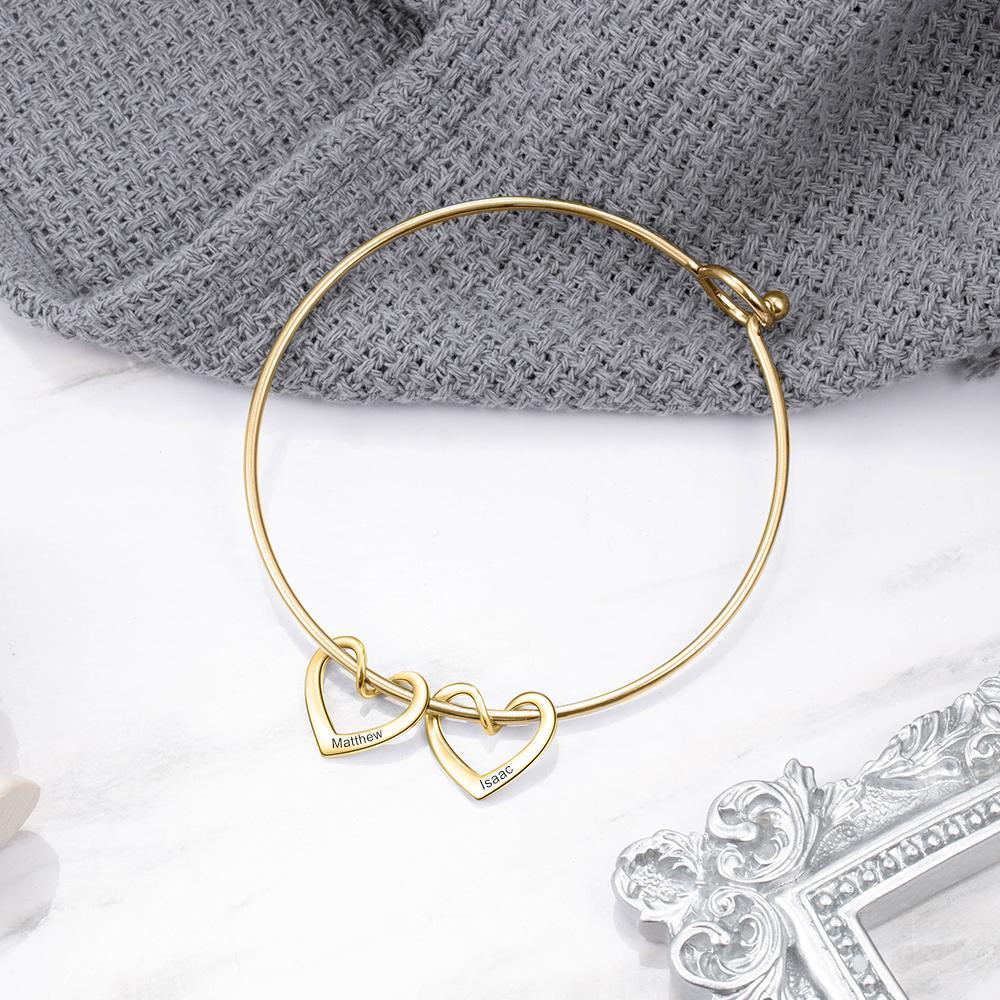 Damen Armband mit Gravuren 2 Herzen