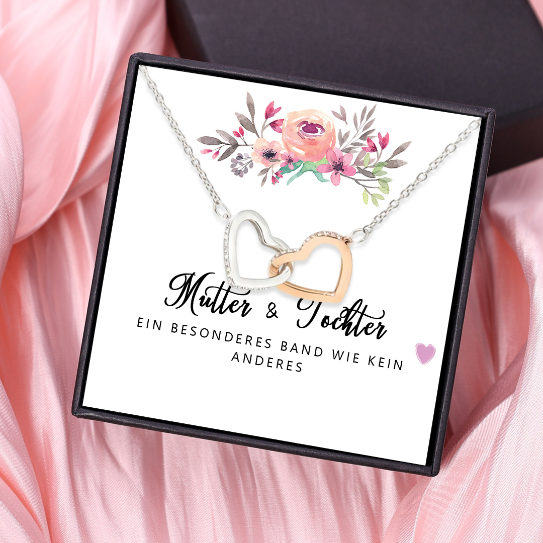 925 Sterling Silber Halskette-Mutter & Tochter ein besonderes Band wie kein anderes-Geschenk mit Nachrichtenkarte