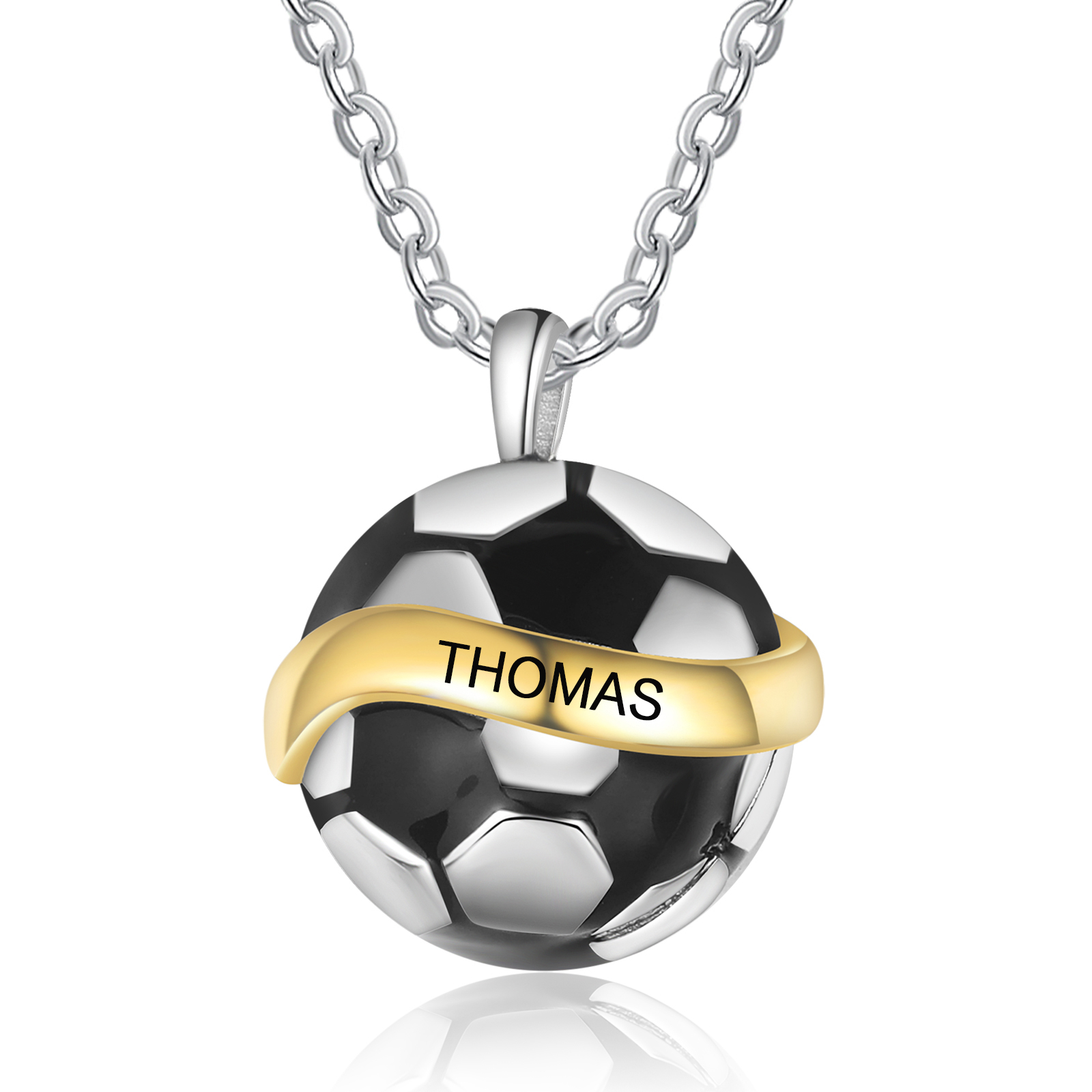 Personalisierte Text Fußball Edelstahl Halskette