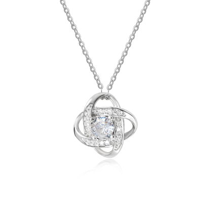 925 Sterling Silber Knot Halskette mit Zirkonia