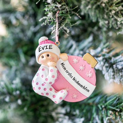 Kettenmachen Holz Weihnachtsornament-Personalisierter Name & Text Ball Baby Ornament 14.99