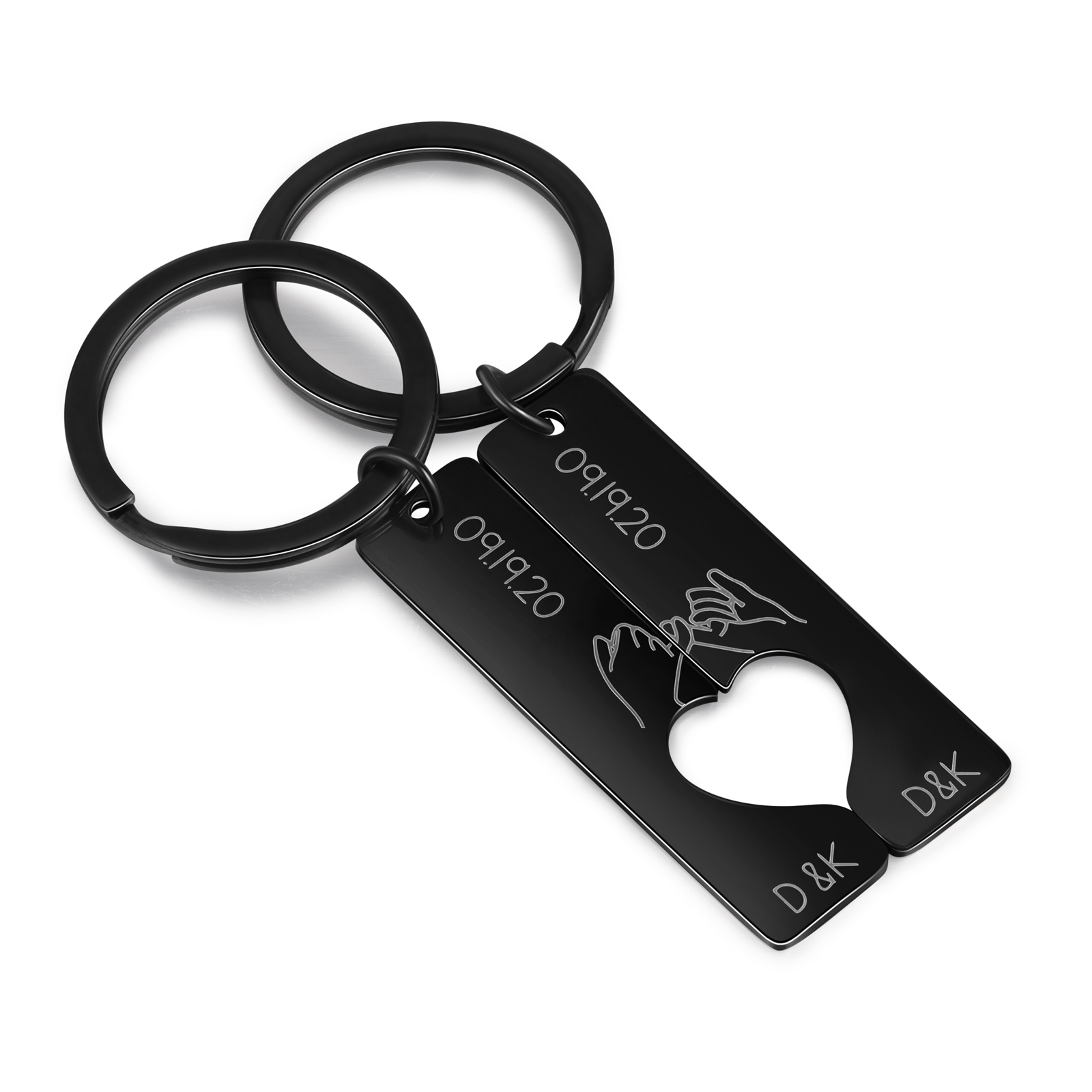 Personalisierte Partner-Schlüsselanhänger mit individueller Gravur im 2er Set - Herz Vereinbarung