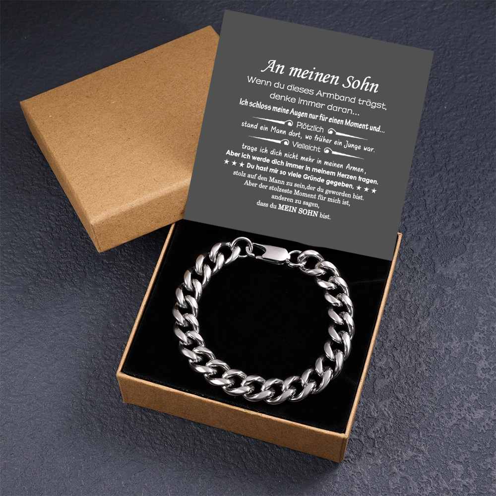 Herren Edelstahl Armband- An Meinen Sohn-Geschenk mit Nachrichtenkarte