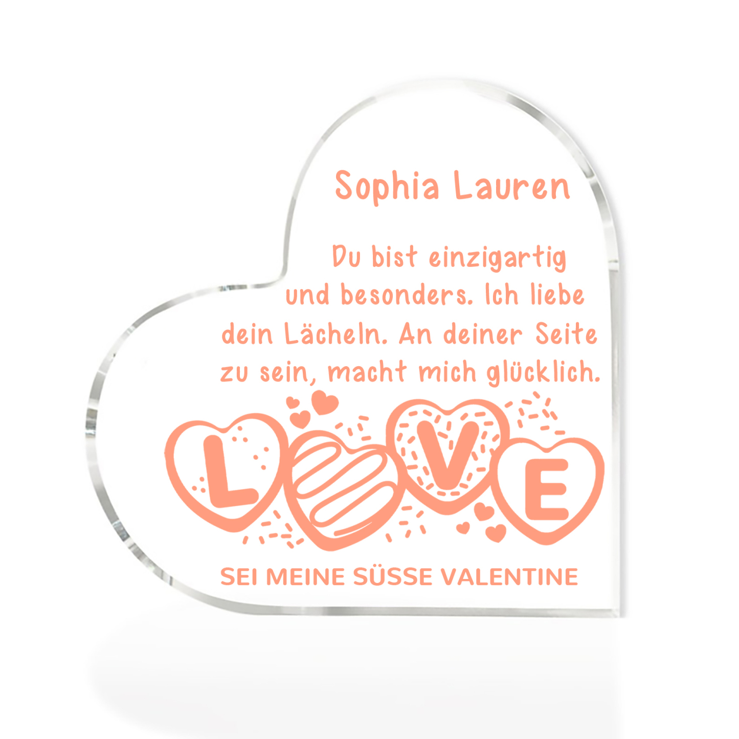 Personalisierte 1 Name Acryl-Deko-Sei meine süsse Valentine-Schreibtischdekoration für Paar