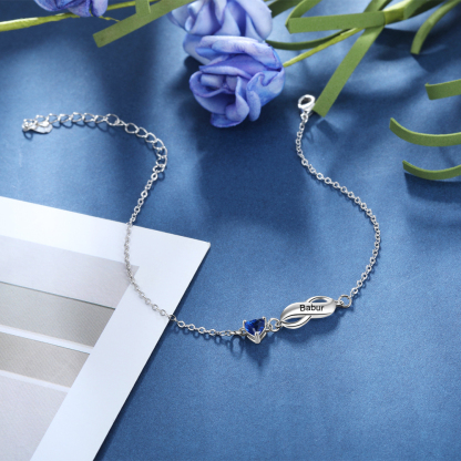 Personalisierte 1 Namen Infinity Armband mit 1 Geburtssteine
