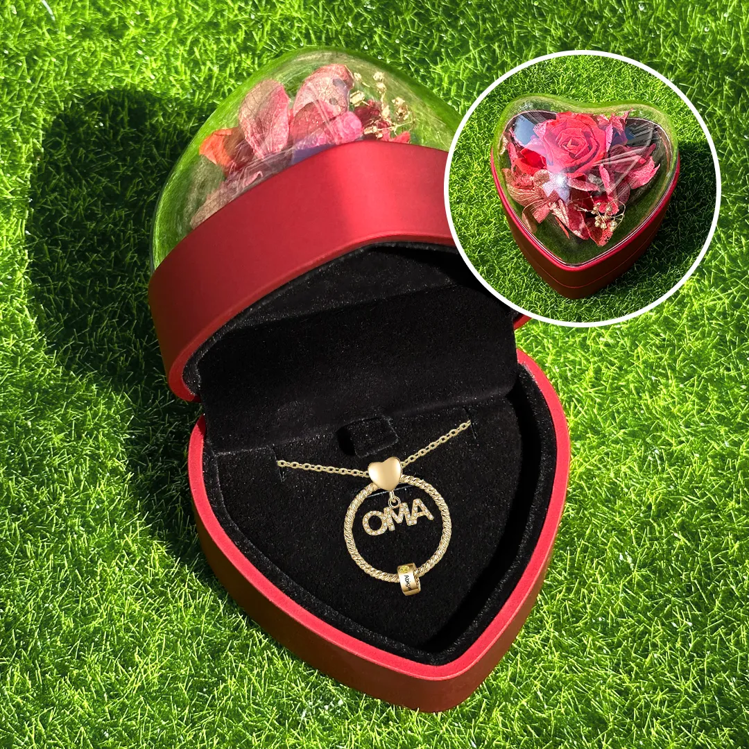 Kettenmachen Personalisierte 2 Namen Gravur "MAMA"/MOM/OMA Halskette mit 2 Geburtssteinen 22.99