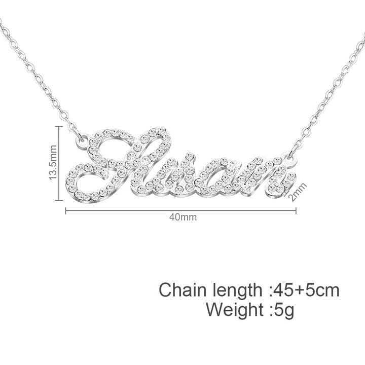 Muttertagsgeschenk personalisierte glänzende Diamant-Namenshalskette