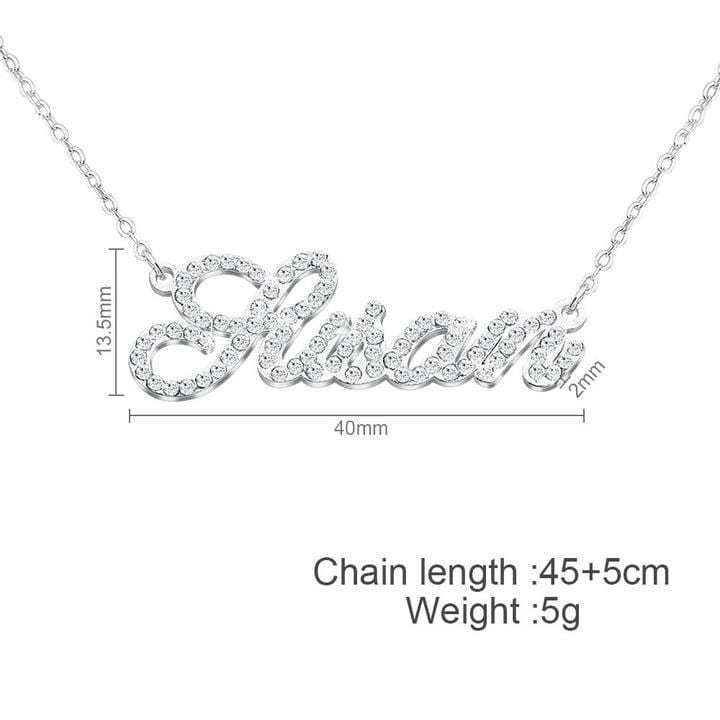 Muttertagsgeschenk personalisierte glänzende Diamant-Namenshalskette