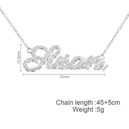 Muttertagsgeschenk personalisierte glänzende Diamant-Namenshalskette