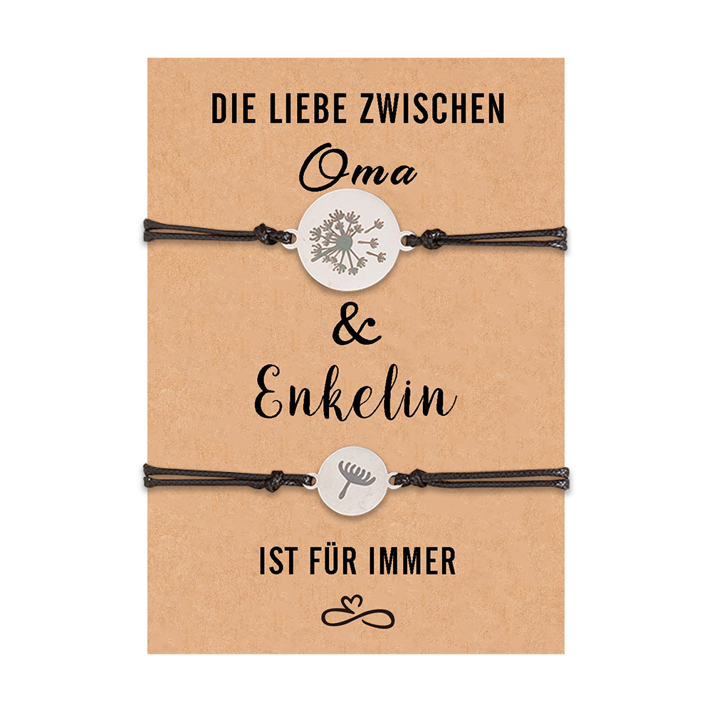 Löwenzahn Armbänder Set-Die Liebe zwischen Oma & Enkelin ist für immer-Geschenk mit Nachrichtenkarte