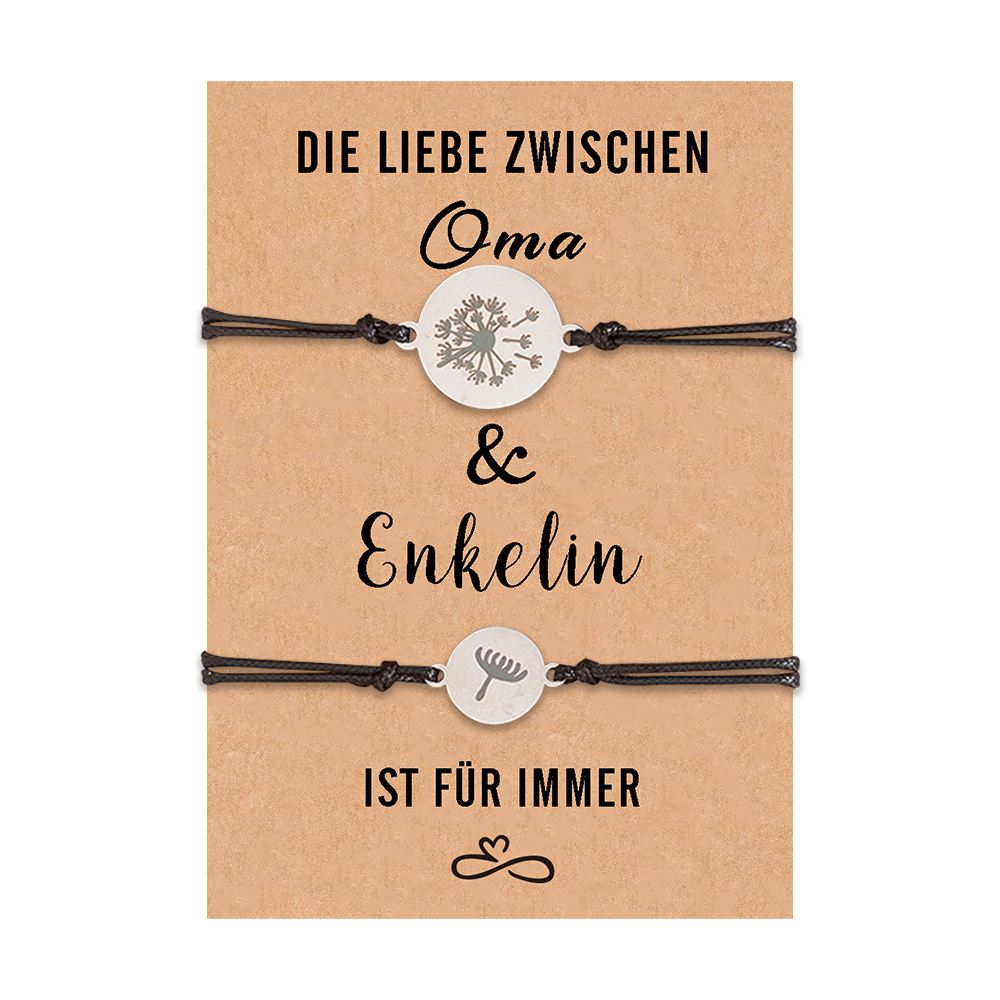 Löwenzahn Armbänder Set-Die Liebe zwischen Oma & Enkelin ist für immer-Geschenk mit Nachrichtenkarte