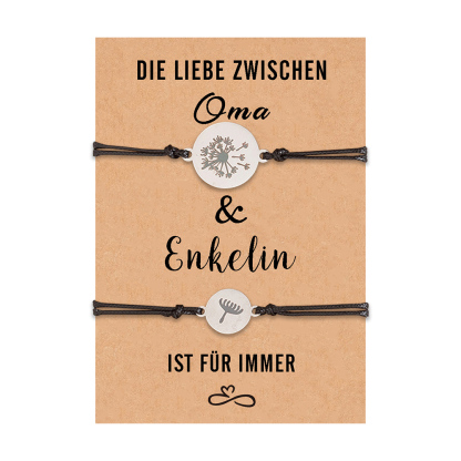 Löwenzahn Armbänder Set-Die Liebe zwischen Oma & Enkelin ist für immer-Geschenk mit Nachrichtenkarte