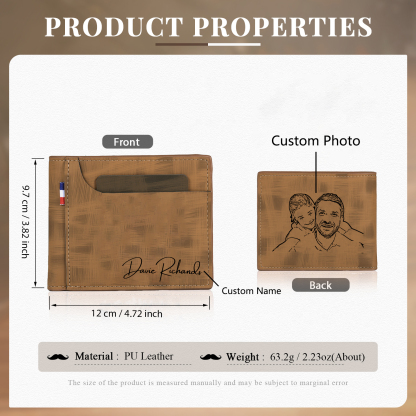 Personalisierte Foto & Text Geldbörse & Foto & Foto & 1 Name Schlüsselanhänger & Stift Geschenkpackung Geschenkset für Mann Freund