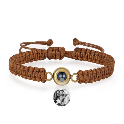 Personalisiertes Foto Rund Projektion Handseil Armband Ich Liebe Dich 100 Sprachen