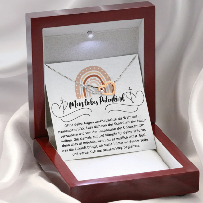 925 Sterling Silber Halskette-Mein liebes Patenkind-Geschenk mit Nachrichtenkarte