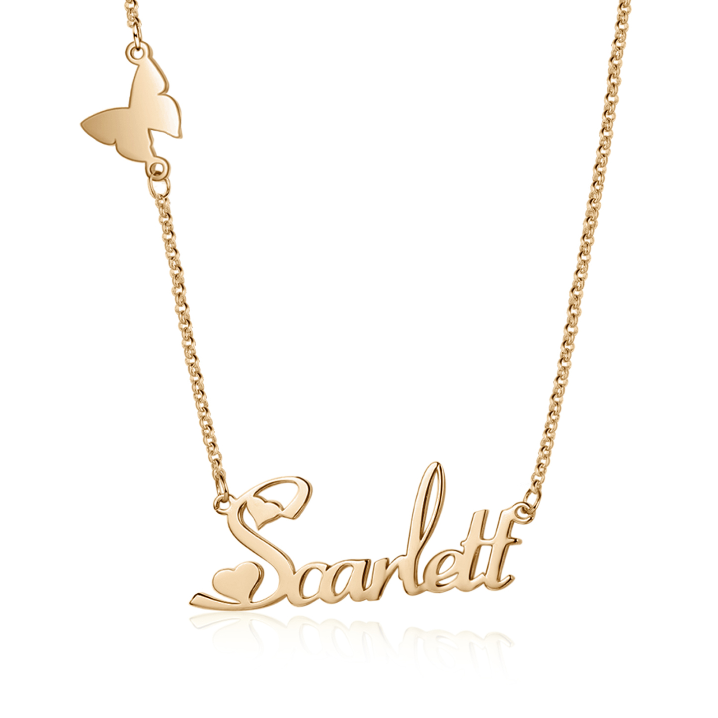 925 Sterling Silber Personalisierbare 1 Namensgravur Halskette Schmetterling