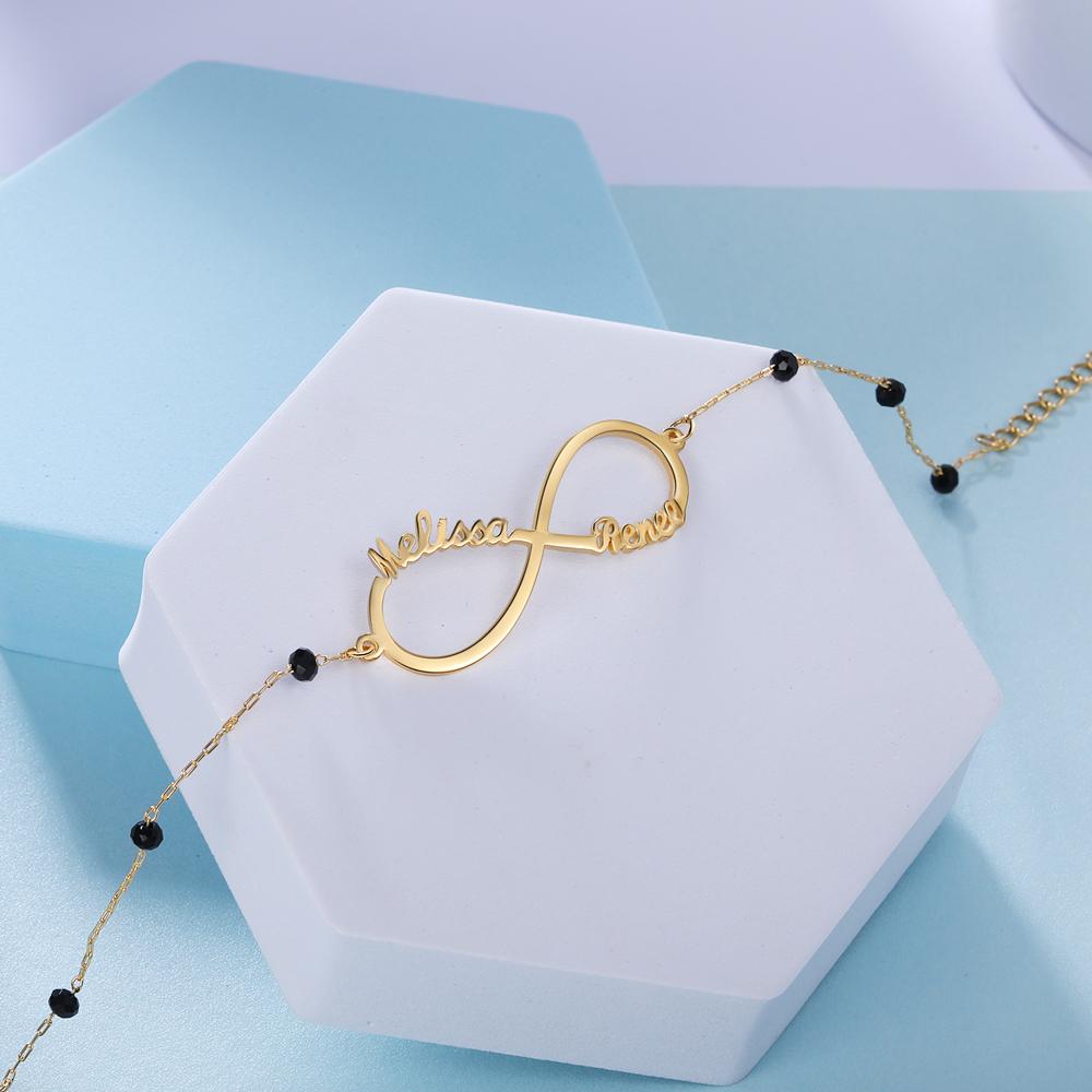 Infinity Armband mit 2 Namensgravur Kundenspezifisch